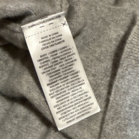Lauren Ralph Lauren Washable 100% Cashmere Gray Turtleneck Sweater M Luxury - Picture 5 of 8